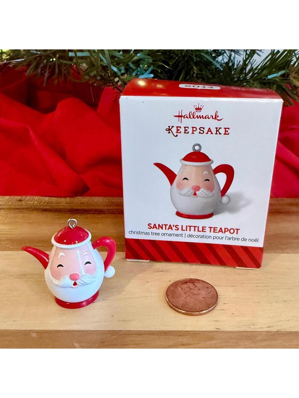Santa’s Little Teapot Miniature Hallmark Keepsake Ornament Gold Crown Exclusive